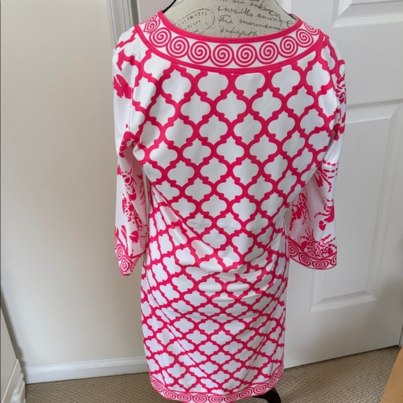 Gretchen Scott Designs Pink and White Long Sleeve Dress - Picture 5 of 7